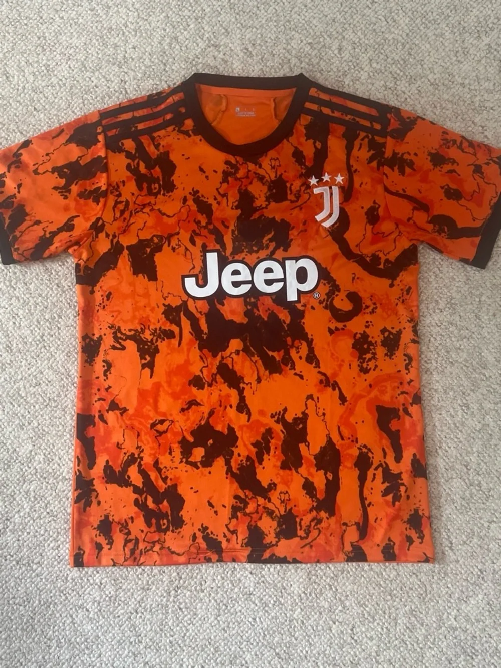 adidas Orange and Black Juventus Jeep Soccer Jersey
